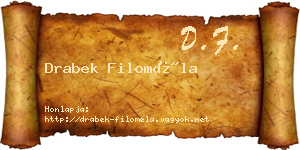 Drabek Filoméla névjegykártya